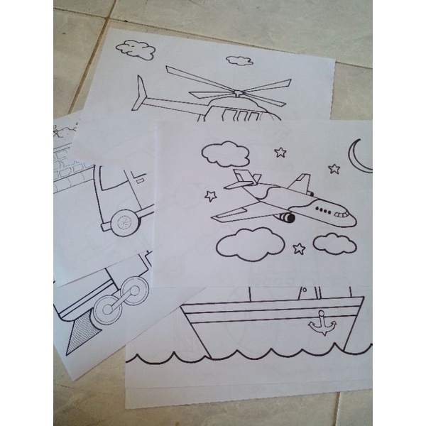 

sketsa gambar/mewarnai/drawing kertas HVS tema kendaraan