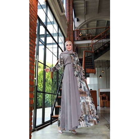 Isvara Dress Armani silk Leopard baju armanisilk