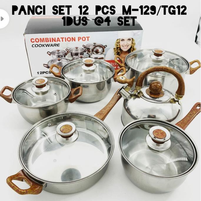 Panci Set Premium 12 Pcs Stainless / Combination Pot Cookware Ragilanggara20