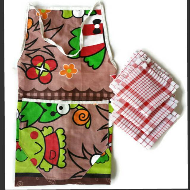 Celemek Masak Celemek Kain Katun Apron Masak Korea Home Apron