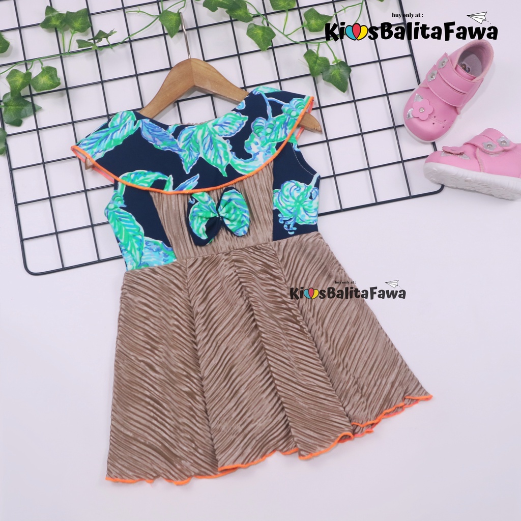 Dress Najwa uk 1-2 Tahun / Baju Anak Perempuan Gaun Pesta Import Murah Dres Cantika Yukensi