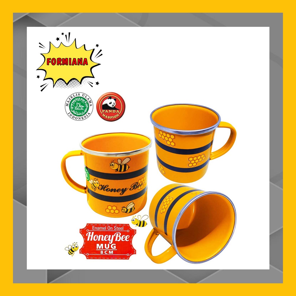 FM - Maspion Mug / temapt minum Enamel Honey Bee - 8 cm