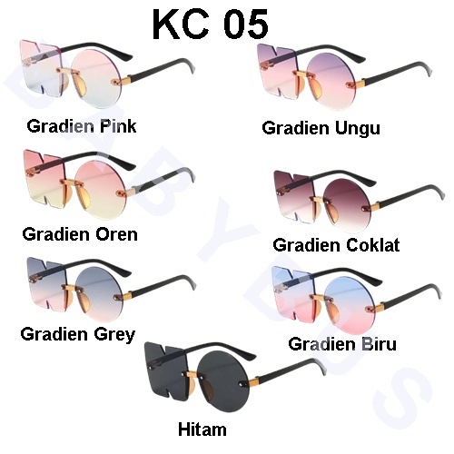 BBS KC05 Sunglasses Kacamata Hitam/Gradien (Bentuk NO) Tanpa Frame Women Fashion Anti Radiasi New Arrival Import