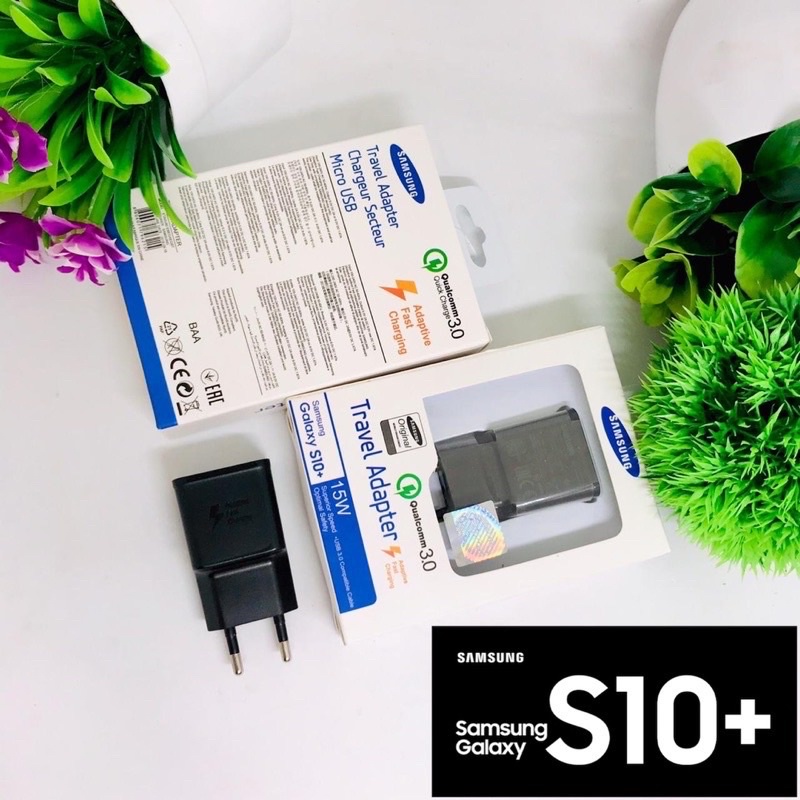 PROMO BATOK CHARGER SAMSUNG S10+ KOTAK PUTIH FAST CHARGING