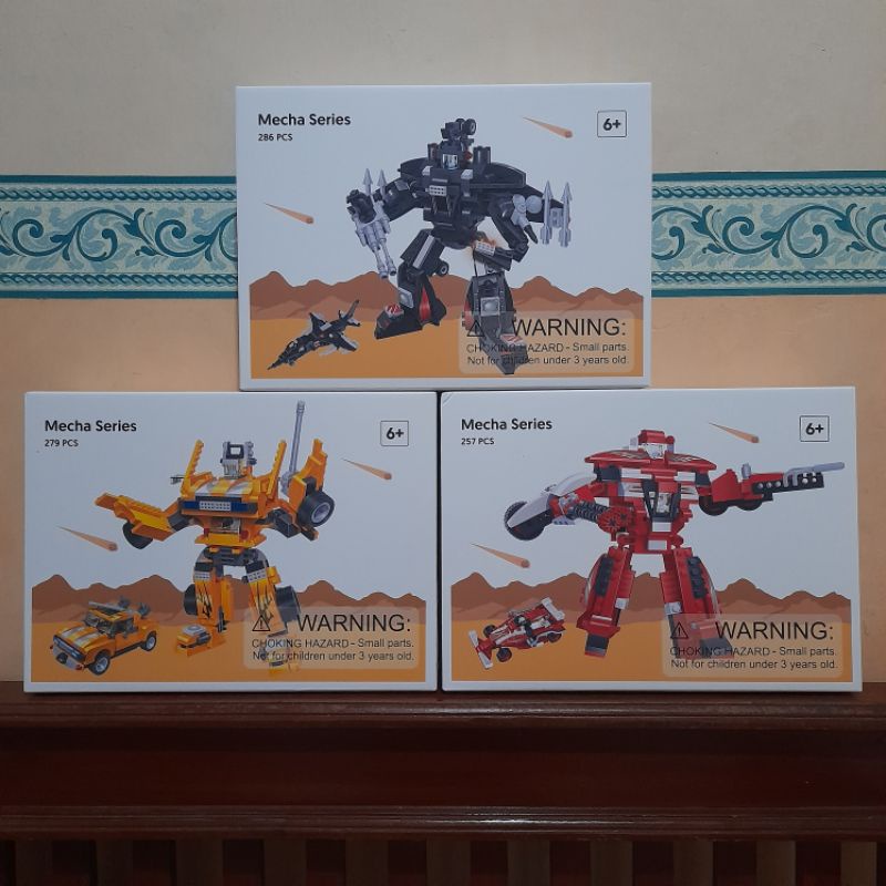 miniso mecha series 2 in 1 lego mobil dan robot