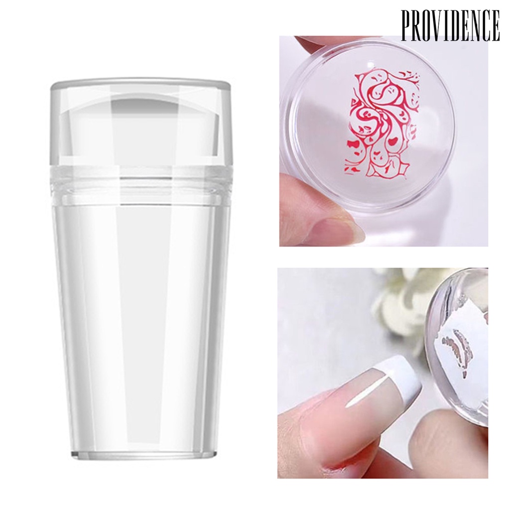 Providence 2 Sets Nail Art Stamper with Lid Washable Silicone DIY French Nail Templates for Beauty Salon