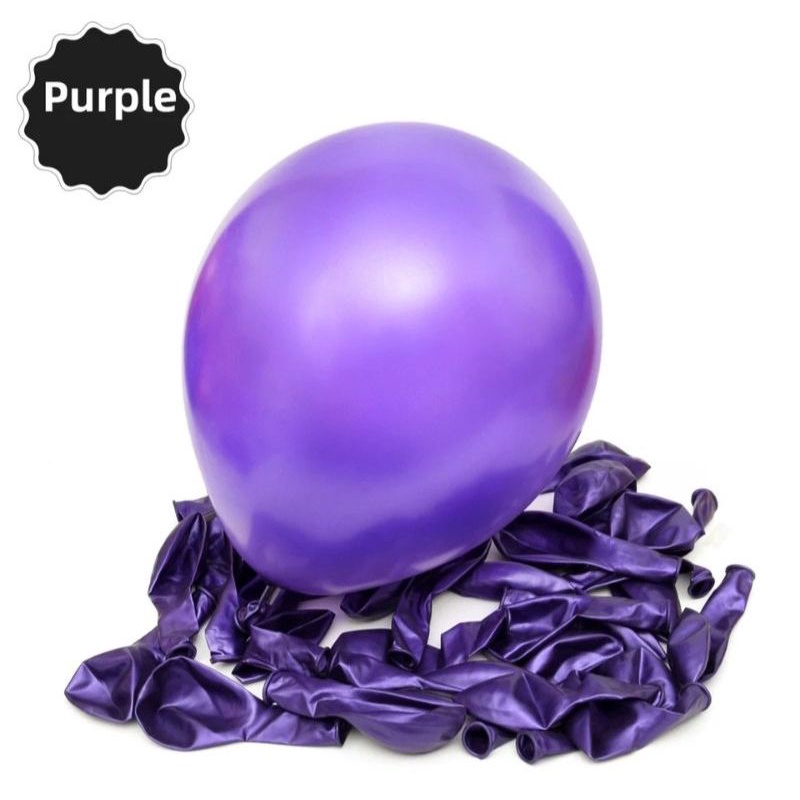 Jual Balon Latex Karet Metalik Ungu Inch Purple Balloon Ulang Tahun