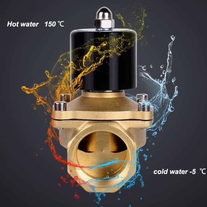 Solenoid valve elektrik kuningan keran air otomatis 220V tahan karat