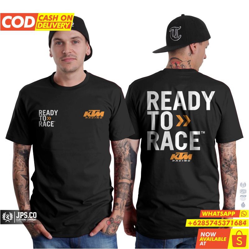 T-Shirt Kaos Catton Combed 30S Baju Distro Motif Ready to Race