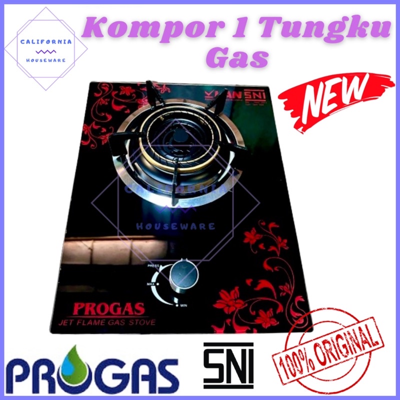 Kompor Kaca PROGAS 1 Tungku Gas / Kompor PROGAS 1 Tungku Gas