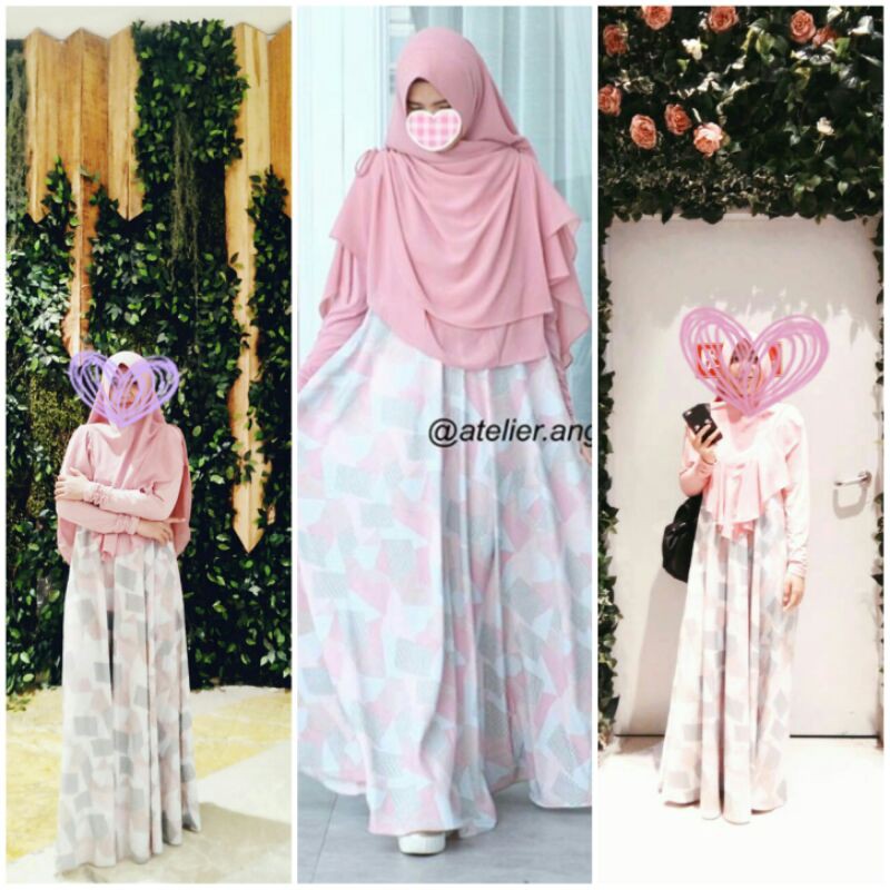 PRELOVED 1 SET AISHA ABSTRACT MAYESHA KHIMAR AA ATELIER ANGELINA