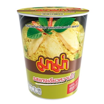 

MAMA Mie Cup Chicken Green Curry Flavour 60gr/Noodle Cup Chicken Green Curry/Import