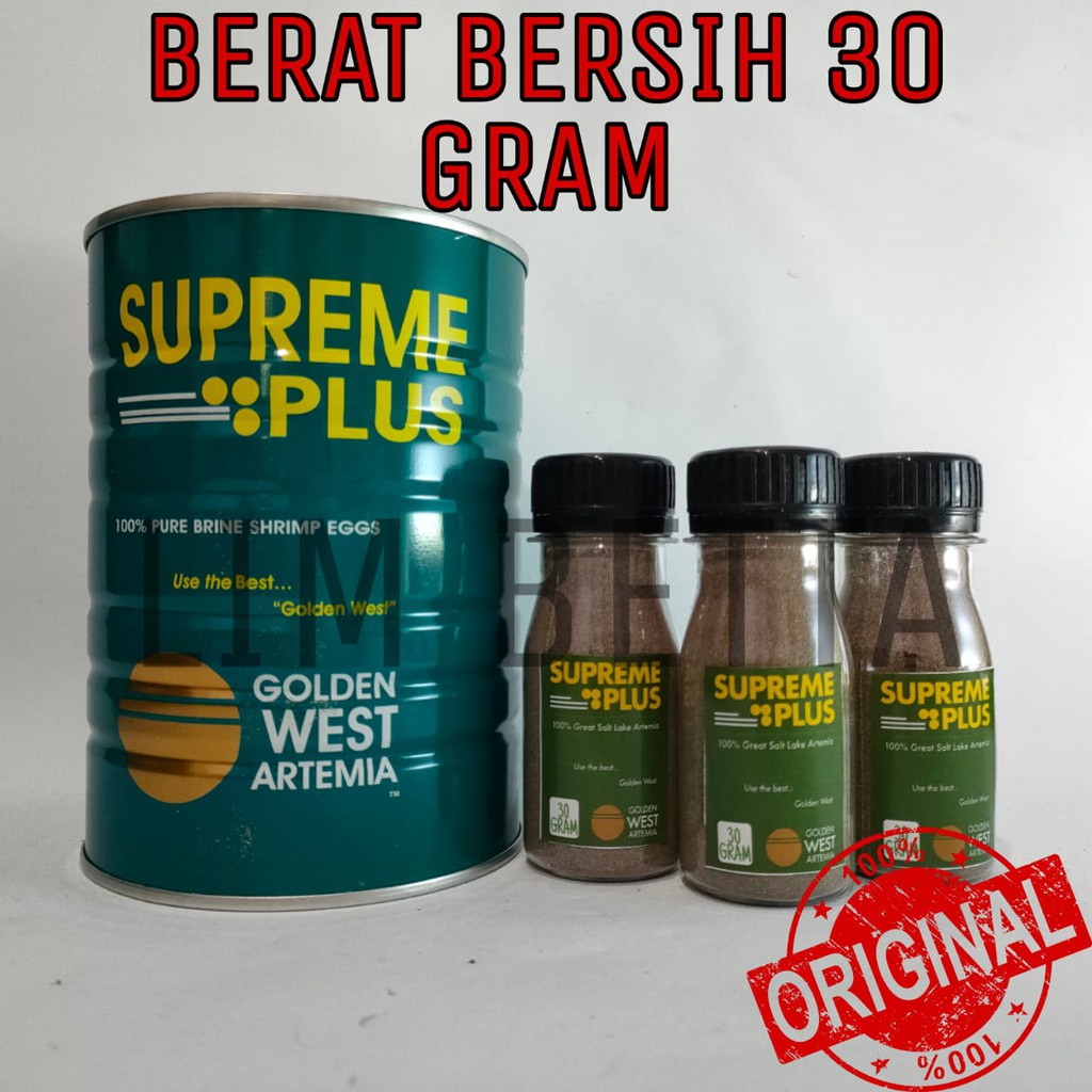 Artemia Supreme 30 Gram Berat Bersih / Artemia Supreme Plus / Golden Supreme Plus