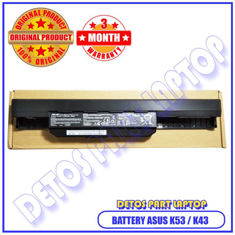 Battery Baterai Laptop Asus Batre Asus Original K53 A43 A43S K43 X44H X44C A32-K53-1