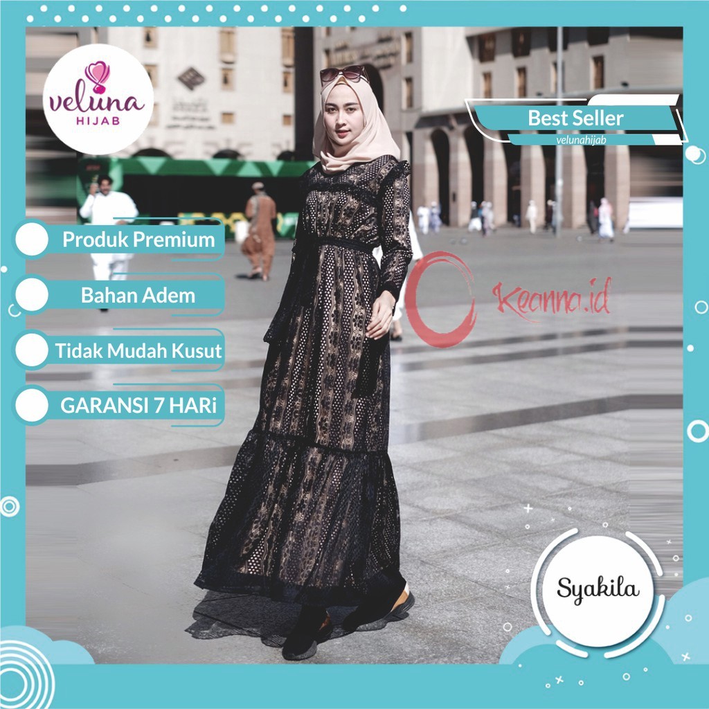 GAMIS BRUKAT GAMIS PERNIKAHAN GAMIS PESTA GAMIS BROKAT Dress Pesta Dress Muslim Veluna Syakila VL