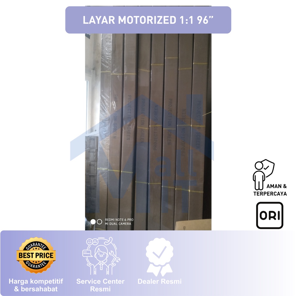 Layar MOTORIZED PROJECTOR SCREEN 96 X 96 INCH (2.4 m x 2.4 m)