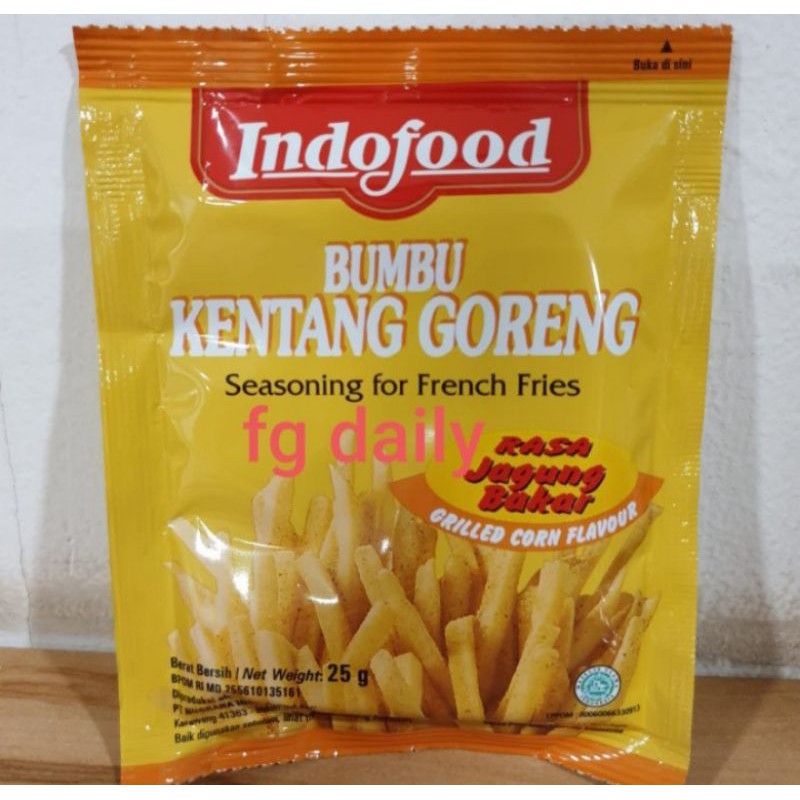 

Indofood bumbu kentang goreng rasa jagung bakar 25gr