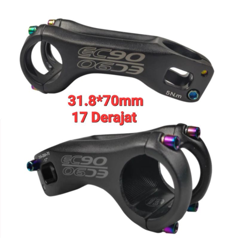 EC90 Stem Sepeda 31.8mm Panjang 7 cm 17 Derajat Stem Handlebar Sepeda AM XC Aluminum Alloy 70mm