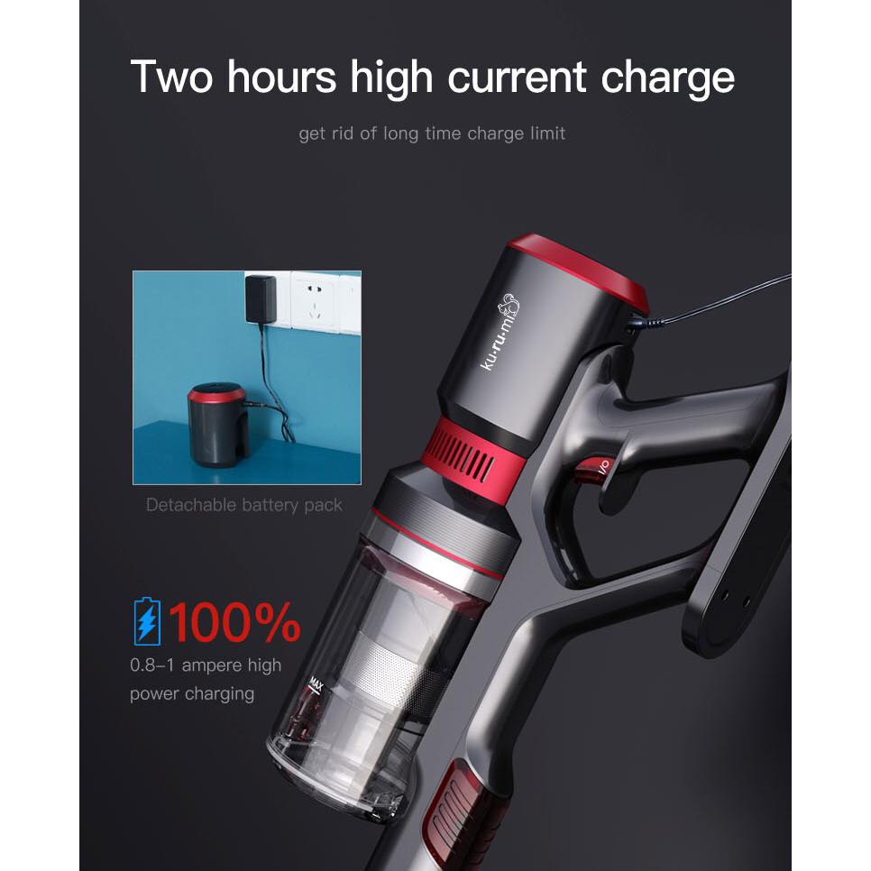 KURUMI KV-06 Cordless Stick Vacuum Cleaner with Bed &amp; Mop Brush