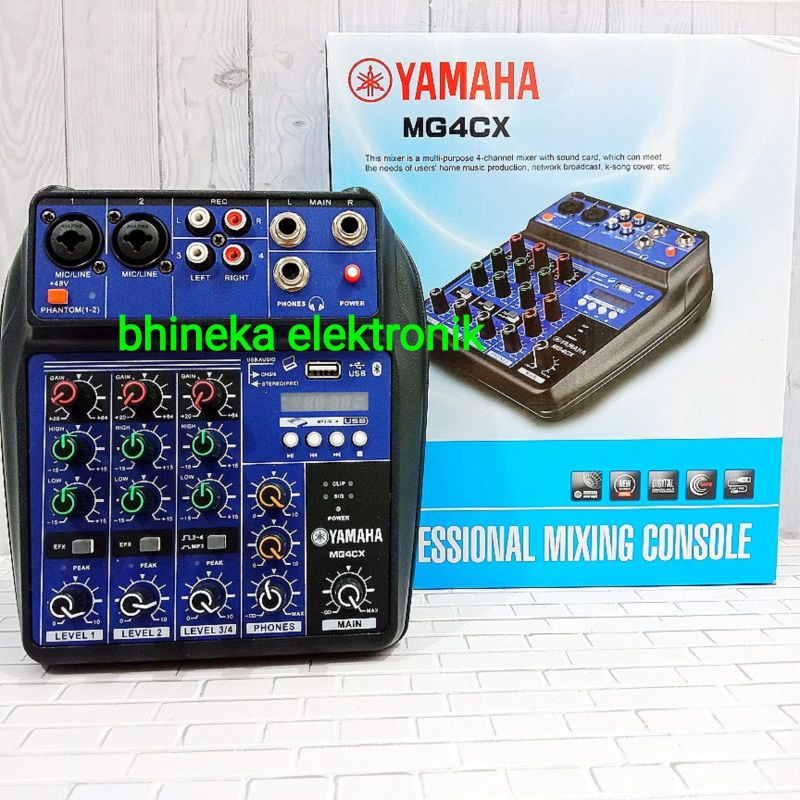 MIXER AUDIO YAMAHA  MG4CX / MG 4CX MIXER USB, BLUETOOTH, SOUNDCARD MIXER 4 CHANNEL