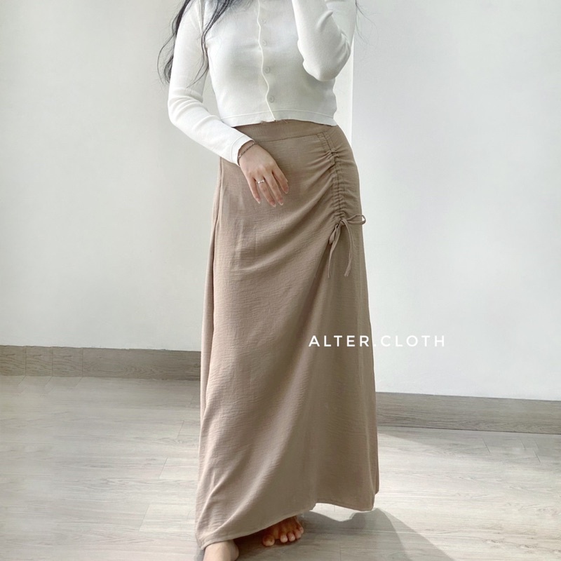 alter.cloth - BOONDA SKIRT | Rok Wanita Panjang Serut Crinkle Fashion Korea Murah-2