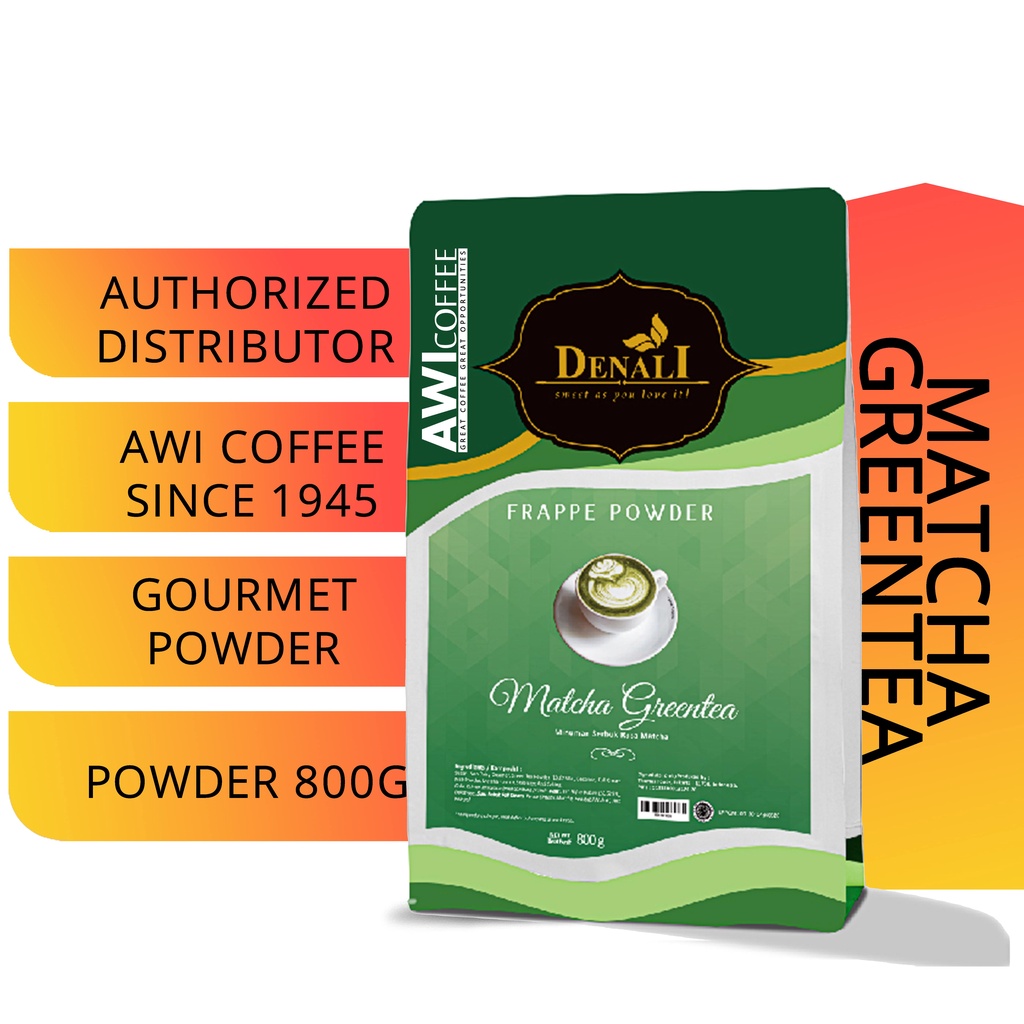 

Awi Coffee I Powder Matcha Greentea 800gr I denali I coffee | Flavored