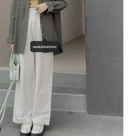 ◌ Celana kulot linen highwaist 2239 Linen import | celana kulot wanita ✲