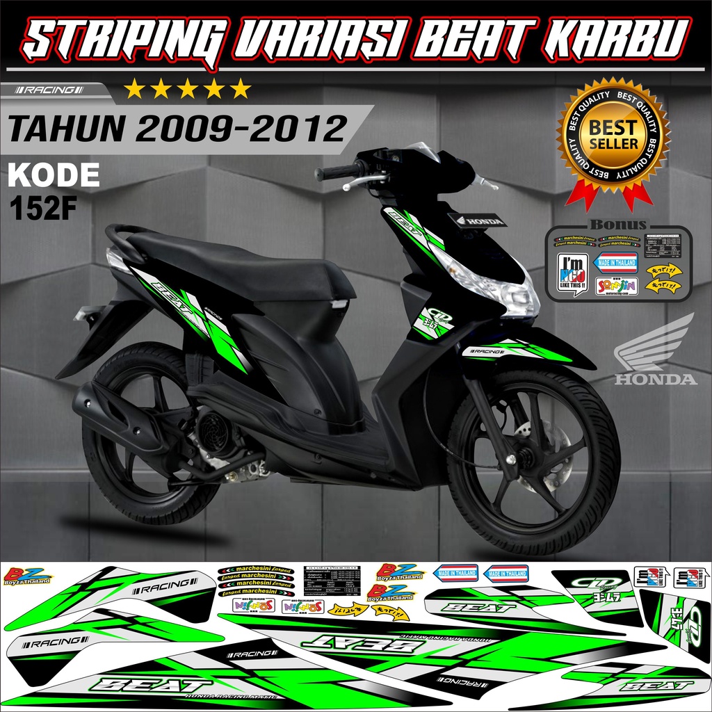 Striping Beat Karbu Stiker Lis Motor kode 152