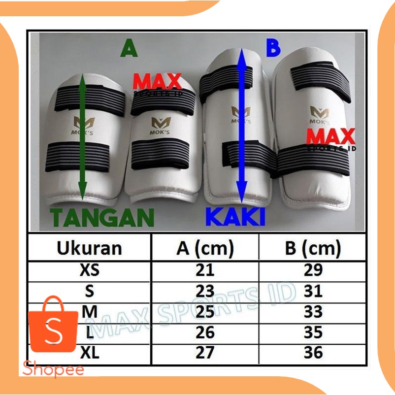 Dijual perkakas Moks Arm & Shin Guard Gold Series / Dekker Taekwondo - XS 19D Limited