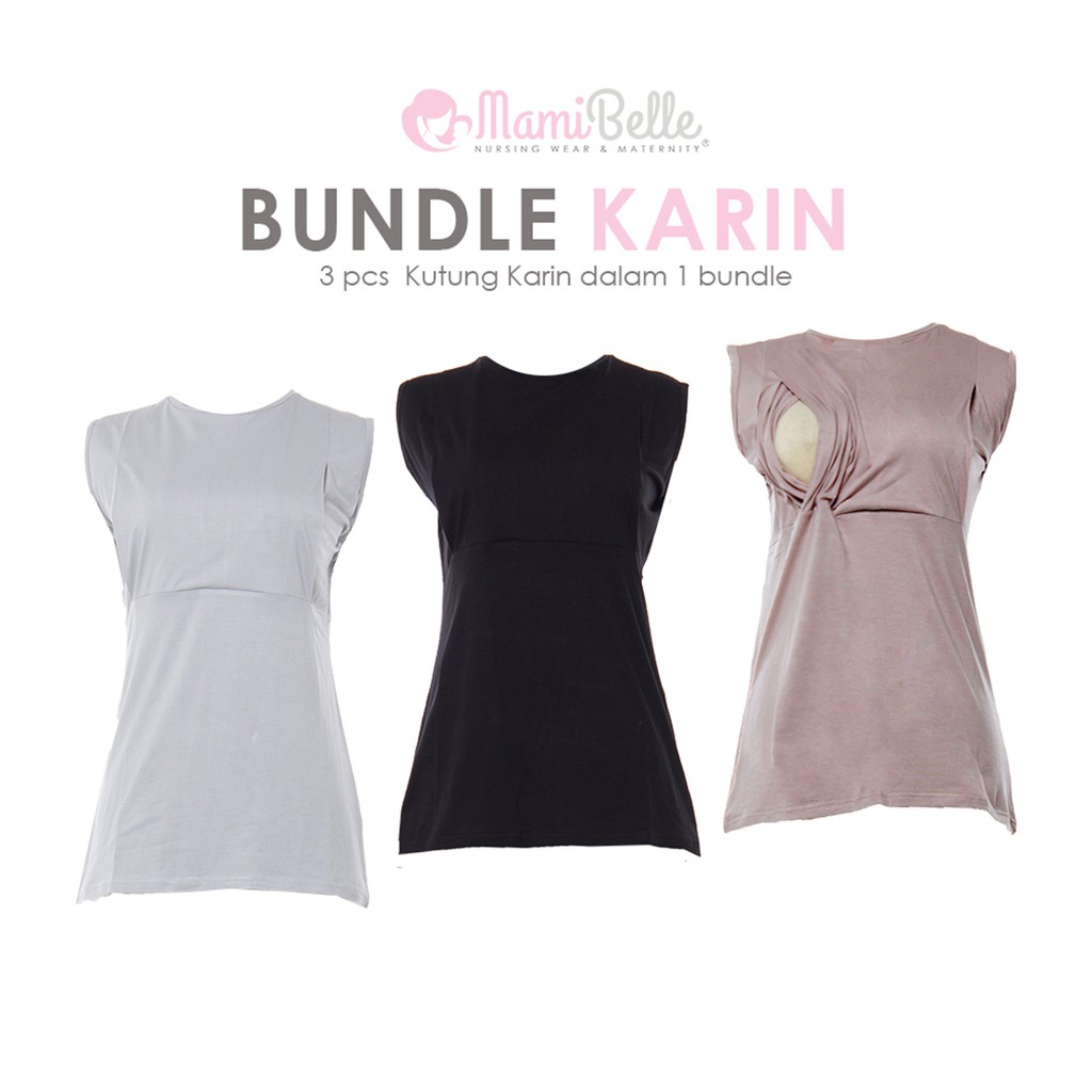 

Mamibelle Karin Bundle Baju Hamil & Menyusui Manset Kutung White Black Brown Grey Khaki Navy Taupe