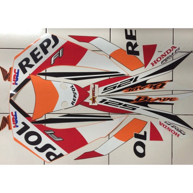 STIKER STRIPING HONDA BLADE REPSOL FI 2012