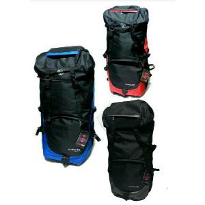 Tas carrier 65L plat besi n raincover   tas gunung   tas hiking   tas camping   tas tactical outdoo