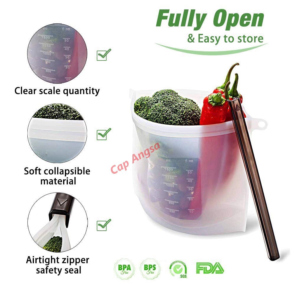 SILICONE ZIPLOCK FOOD GRADE STORAGE BAG KANTONG PLASTIK MAKANAN SILIKON SILICON ZIP LOCK SOUS VIDE