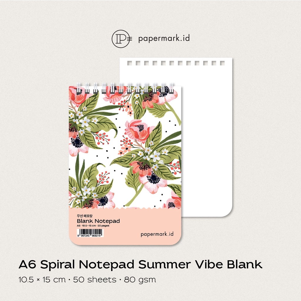 

A6 Spiral Notepad Summer Vibe Blank