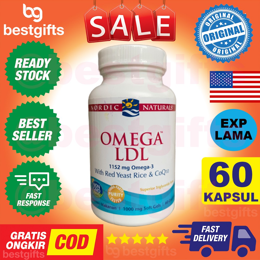 NORDIC NATURALS OMEGA LDL 1152 MG RED YEAST RICE COQ10 OMEGA 3 FISH OIL MINYAK IKAN HDL 60 KAPSUL