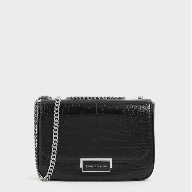 11.11 SALE | CK Croc-Effect Structured Crossbody Bag