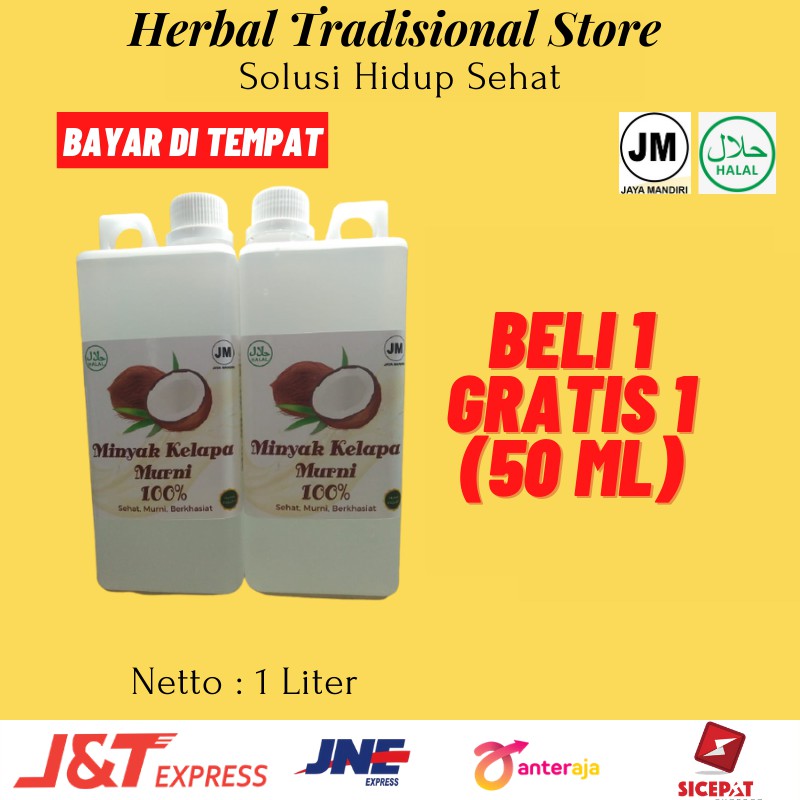 

PROMO!! Minyak Kelapa Murni Asli 100% 1 L Perawatan Rambut Rontok,Ketombe,Patah,Rusak,Kering.