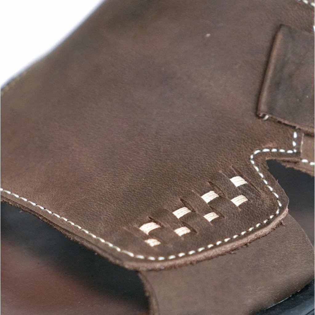 Sandal Slop Pria Santai Kulit Asli Sendal Flip Flop Sandals 94S