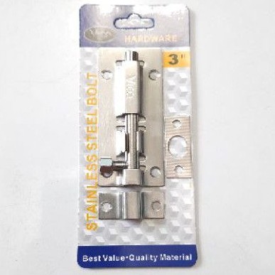 Grendel Stainless Steel 3inci / Gerendel Slot Pintu Kamar