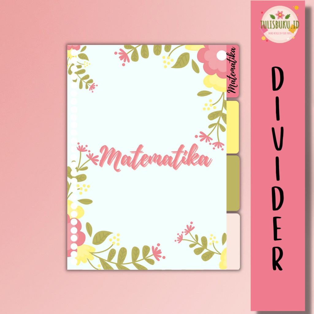 

PEMBATAS BINDER B5 / A5 MATA PELAJARAN BINDER DIVIDER CUSTOM TEMA PASTEL BLUE FLORAL BORDERED SPRING
