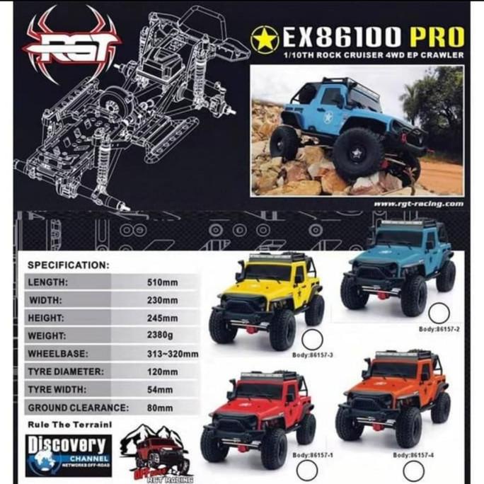 RC Adventure HSP RGT PRO 86100 Jeep Rubicon Skala 1/10 Upgrade Version