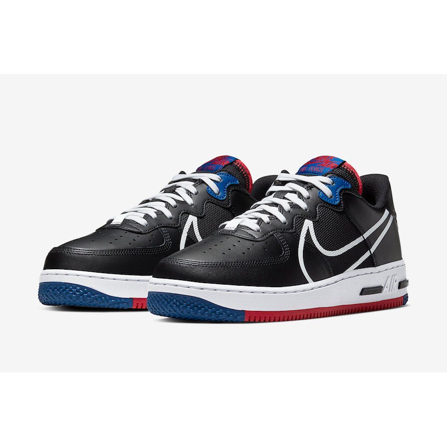 Nike Air Force 1 React Original Black/White/Gym Red-Gym Blue