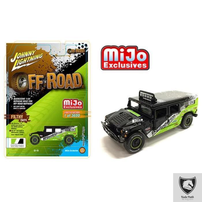 Johnny Lightning 1/64 Hummer H1 Wagon Bfgoodrich Black Green By Eastern