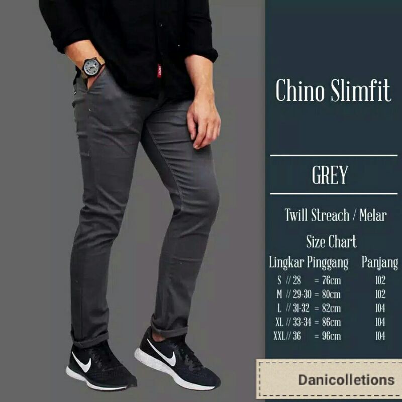 CELANA CHINO PRIA MODEL SLIMFIT SIZE 27-38