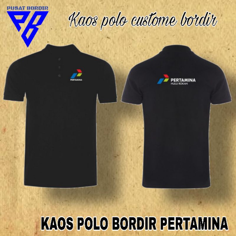 Jual Kaos Polo Bordir Pertamina Polo Shirt Pertamina Full Bordir Tshirt Polo Custome Bordir