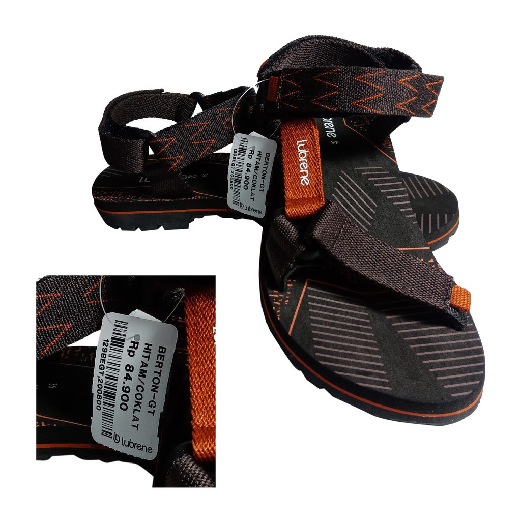 (Gratis jam tangan)LUBRENE BERTON BROWN/ Sandal Gunung Anak 33-37 / Sandal Jepit Gunung Anak