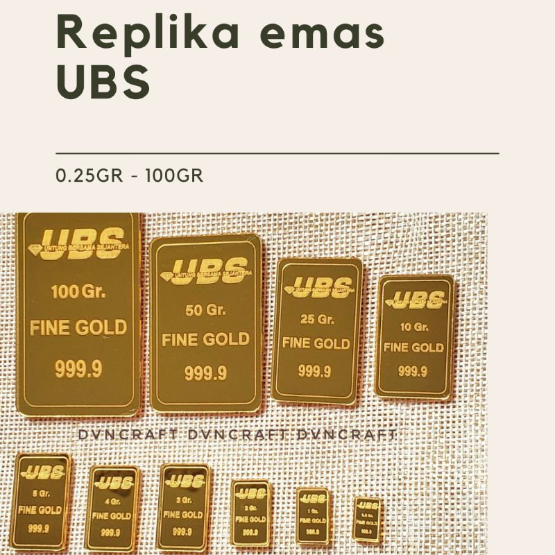 UBS EMAS LOGAM MULIA MAINAN/REPLIKA UBS UNTUK MAHAR