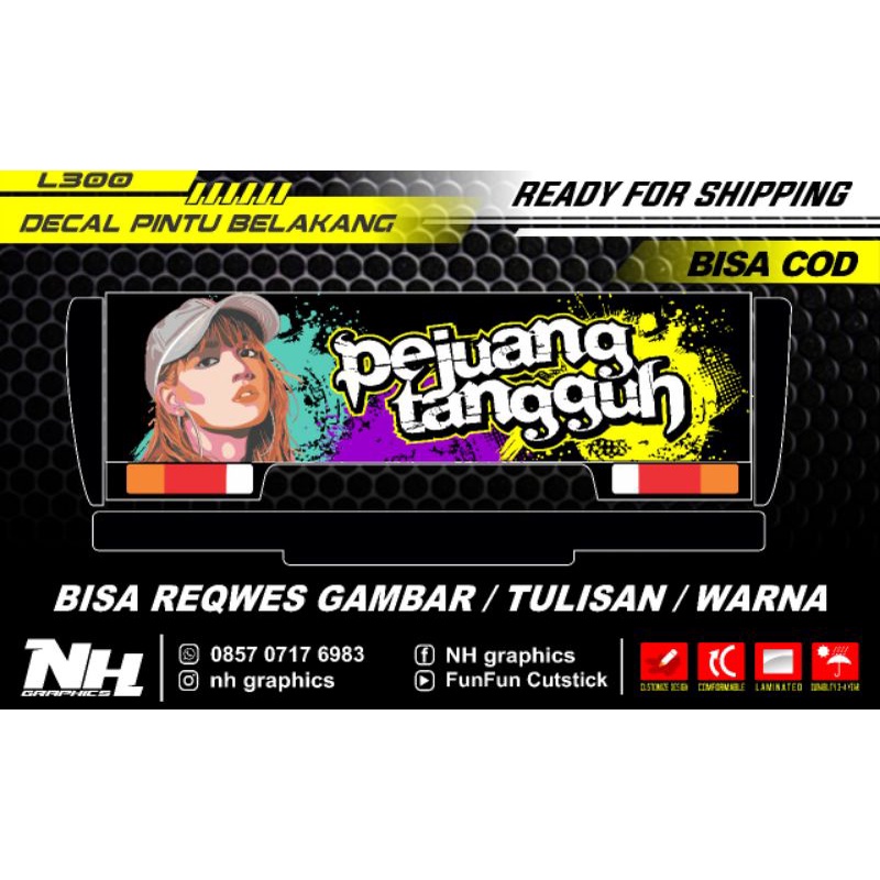 STICKER PINTU BELAKANG MOBIL L300 STICKER PRINT MOBIL L300