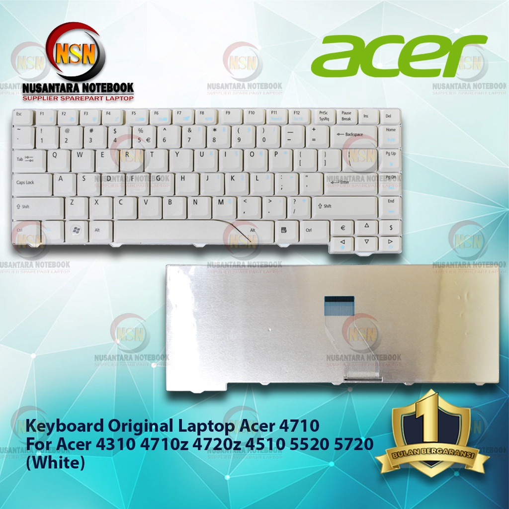 Keyboard Acer 4710 For Laptop 4310 4710z 4720z 4510 5520 5720 Putih