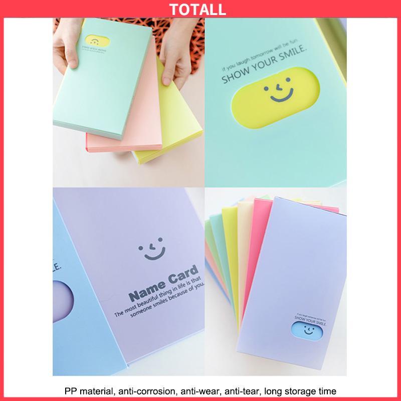 COD 120 Posisi Kartu Wajah Tersenyum Pemegang Kartu Nama PP Card Case Kapasitas Besar-Totall